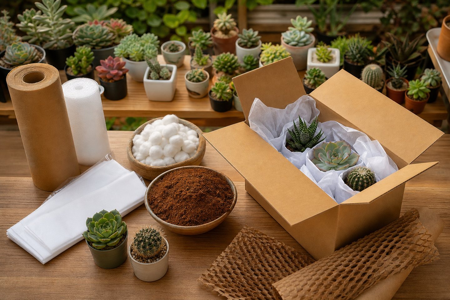 Packed succulents and nursery supplies for Rosary Plant House Chennai delivery guide